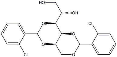 1-O,3-O:2-O,4-O-Bis(2-chlorobenzylidene)-L-glucitol Struktur