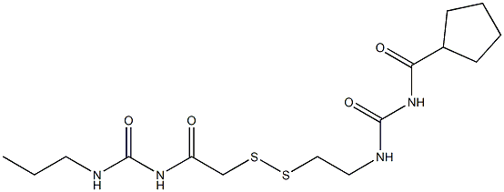 1-(Cyclopentylcarbonyl)-3-[2-[[(3-propylureido)carbonylmethyl]dithio]ethyl]urea Struktur