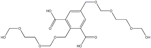 2,5-Bis(8-hydroxy-2,4,7-trioxaoctan-1-yl)isophthalic acid Struktur