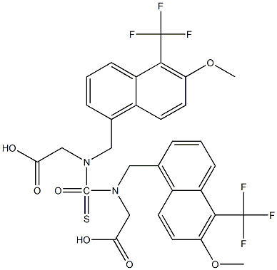 [6-Methoxy-5-(trifluoromethyl)naphthalen-1-yl][carboxymethyl(methyl)amino] thioketoneoxide Struktur