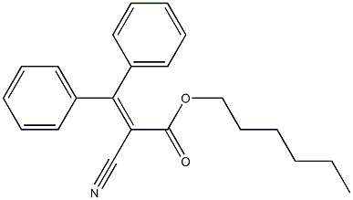 2-Cyano-3,3-diphenylpropenoic acid hexyl ester Struktur