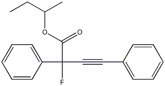 2-Fluoro-2,4-diphenyl-3-butynoic acid sec-butyl ester Struktur