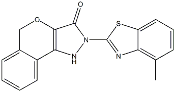 1,5-Dihydro-2-(4-methylbenzothiazol-2-yl)[2]benzopyrano[4,3-c]pyrazol-3(2H)-one Struktur