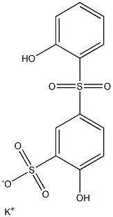 5-(2-Hydroxyphenylsulfonyl)-2-hydroxybenzenesulfonic acid potassium salt Struktur