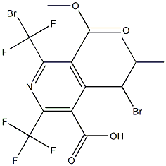 6-(Trifluoromethyl)-2-(bromodifluoromethyl)-4-(1-bromo-2-methylpropyl)pyridine-3,5-di(carboxylic acid methyl) ester Struktur