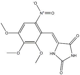 5-[2,3,4-Trimethoxy-6-nitrobenzylidene]imidazolidine-2,4-dione Struktur