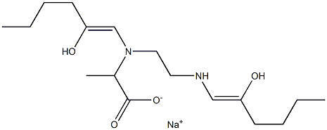 2-[N-(2-Hydroxy-1-hexenyl)-N-[2-(2-hydroxy-1-hexenylamino)ethyl]amino]propionic acid sodium salt Struktur