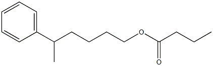 Butanoic acid 5-phenylhexyl ester Struktur