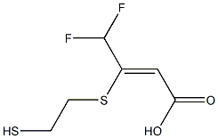 (Z)-3-(2-Mercaptoethylthio)-4,4-difluoro-2-butenoic acid Struktur