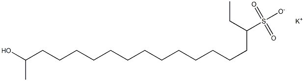 17-Hydroxyoctadecane-3-sulfonic acid potassium salt Struktur