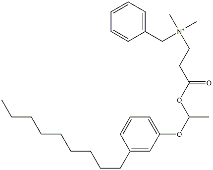 N,N-Dimethyl-N-benzyl-N-[2-[[1-(3-nonylphenyloxy)ethyl]oxycarbonyl]ethyl]aminium Struktur