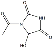 5-Hydroxy-1-acetylimidazolidine-2,4-dione Struktur