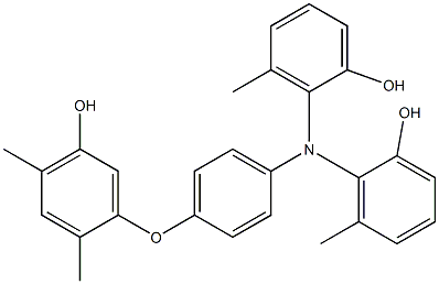 N,N-Bis(2-hydroxy-6-methylphenyl)-4-(5-hydroxy-2,4-dimethylphenoxy)benzenamine Struktur