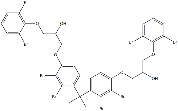 2,2-Bis[2,3-dibromo-4-[2-hydroxy-3-(2,6-dibromophenoxy)propyloxy]phenyl]propane Struktur