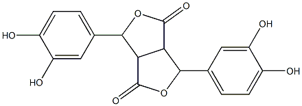 2,6-Bis(3,4-dihydroxyphenyl)-3,7-dioxabicyclo[3.3.0]octane-4,8-dione Struktur