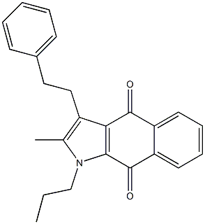 3-(2-Phenylethyl)-2-methyl-1-propyl-1H-benz[f]indole-4,9-dione Struktur