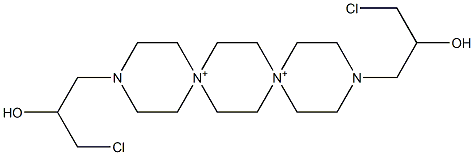 3,12-Bis(3-chloro-2-hydroxypropyl)-3,12-diaza-6,9-diazoniadispiro[5.2.5.2]hexadecane Struktur