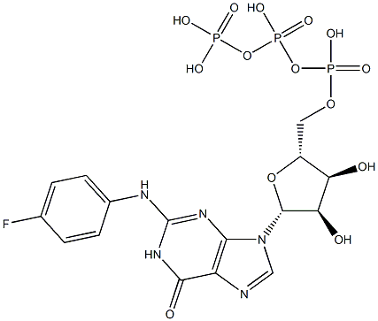 N-(4-Fluorophenyl)guanosine-5'-triphosphoric acid Struktur