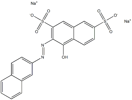 4-Hydroxy-3-(2-naphtylazo)-2,7-naphthalenedisulfonic acid disodium salt Struktur