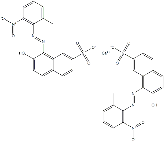 Bis[1-[(2-methyl-6-nitrophenyl)azo]-2-hydroxy-7-naphthalenesulfonic acid]calcium salt Struktur