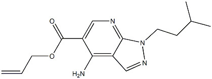 1-(3-Methylbutyl)-4-amino-1H-pyrazolo[3,4-b]pyridine-5-carboxylic acid 2-propenyl ester Struktur