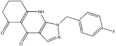 1-(4-Fluorobenzyl)-6,7,8,9-tetrahydro-4H-pyrazolo[3,4-b]quinoline-4,5(1H)-dione Struktur