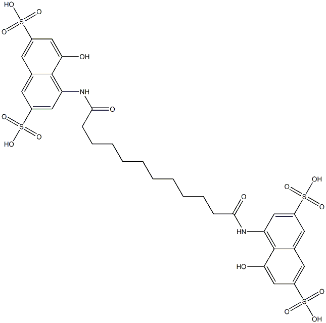 4,4'-[1,12-Dioxododecane-1,12-diylbis(imino)]bis(5-hydroxynaphthalene-2,7-disulfonic acid) Struktur