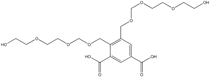 4,5-Bis(9-hydroxy-2,4,7-trioxanonan-1-yl)isophthalic acid Struktur