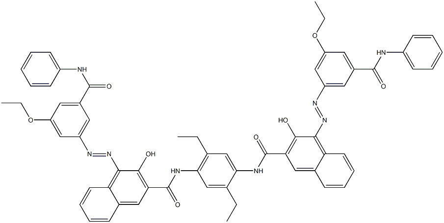 N,N'-(2,5-Diethyl-1,4-phenylene)bis[4-[[3-ethoxy-5-(phenylcarbamoyl)phenyl]azo]-3-hydroxy-2-naphthalenecarboxamide] Struktur