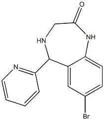 7-Bromo-2,3,4,5-tetrahydro-5-(2-pyridinyl)-1H-1,4-benzodiazepin-2-one Struktur