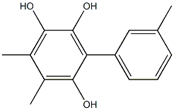 5,6-Dimethyl-3-(3-methylphenyl)benzene-1,2,4-triol Struktur