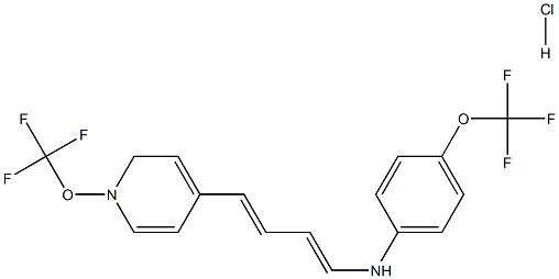 (4-Aza-4-(4-(trifluoromethoxy)phenyl)buta-1,3-dienyl)(4-(trifluoromethoxy)phenyl)amine, hydrochloride Struktur