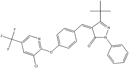 3-(tert-Butyl)-4-((4-(3-chloro-5-(trifluoromethyl)(2-pyridyloxy))phenyl)methylene)-1-phenyl-2-pyrazolin-5-one Struktur