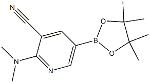 2-(dimethylamino)-5-(4,4,5,5-tetramethyl-1,3,2-dioxaborolan-2-yl)pyridine-3-carbonitrile Struktur