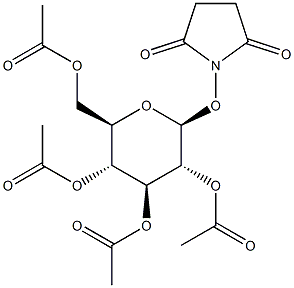 O-(2,3,4,6-Tetra-O-acetyl-b-D-glucopyranosyl)-N-hydroxysuccinimide Struktur