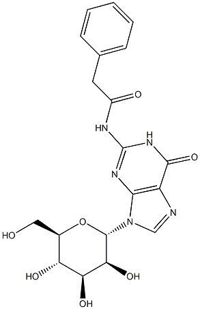 N2-Phenylacetyl-9-(a-D-mannopyranosyl)guanine Struktur