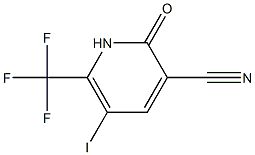 5-Iodo-2-oxo-6-trifluoromethyl-1,2-dihydro-pyridine-3-carbonitrile Struktur