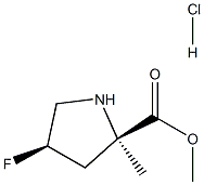 methyl (2R,4R)-4-fluoro-2-methylpyrrolidine-2-carboxylate hydrochloride Struktur