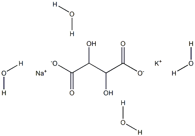 Sodium potassium tartrate, tetrahydrate Struktur