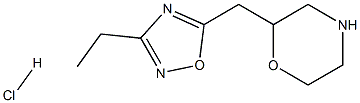 2-((3-Ethyl-1,2,4-oxadiazol-5-yl)methyl)morpholine hydrochloride Struktur