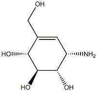 (1S, 2S, 3R, 6S)-6-amino-4-(hydroxymethyl)-4-cyclohexene-1,2,3-triol Struktur