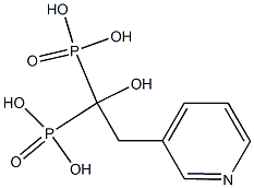 1-hydroxy-2-(3-pyridyl)ethylidene-1,1-bisphosphonic acid Struktur