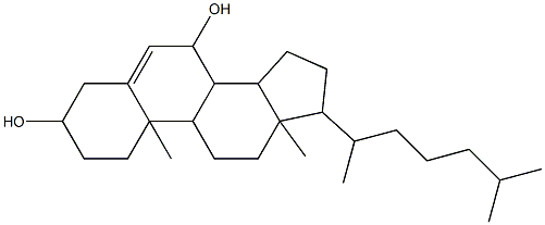 10,13-dimethyl-17-(6-methylheptan-2-yl)-2,3,4,7,8,9,11,12,14,15,16,17-dodecahydro-1H-cyclopenta[a]phenanthrene-3,7-diol Struktur