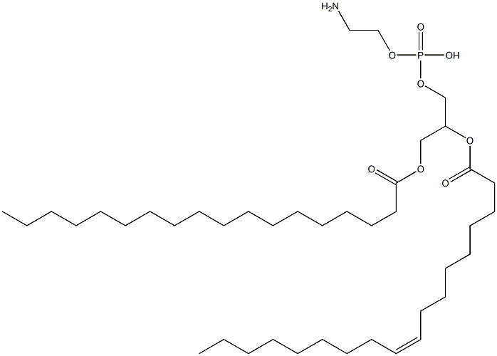 2-aminoethoxy-[3-octadecanoyloxy-2-[(Z)-octadec-9-enoyl]oxy-propoxy]phosphinic acid Struktur