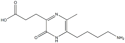 6-(4-aminobutyl)-3-carboxyethyl-5-methyl-2(1H)-pyrazinone Struktur