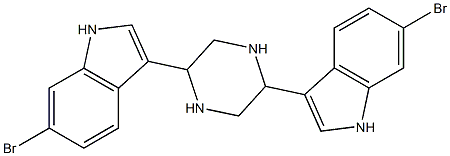 2,5-bis(6'-bromo-3'-indolyl)piperazine Struktur