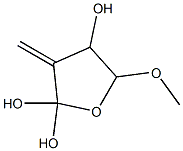 3-methylenehydroxy-5-methoxy-2,4-dihydroxytetrahydrofuran Struktur