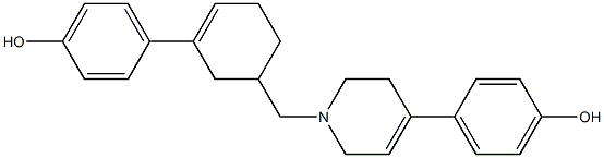 1,2,3,6-tetrahydro-4-(p-hydroxyphenyl)-1-((3-(p-hydroxyphenyl)-3-cyclohexen-1-yl)methyl)pyridine Struktur