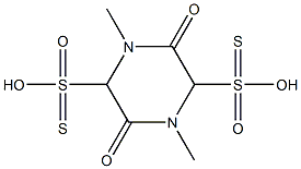 1,4-dimethyl-2,5-dioxopiperazine-3,6-bis(thiosulfonate) Struktur