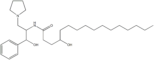 4'-hydroxy-1-phenyl-2-palmitoylaminio-3-pyrrolidino-1-propanol Struktur